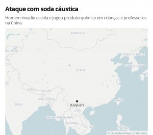 Ataque com soda cáustica deixa mais de 50 crianças feridas na China Ataque com soda cáustica deixa mais de 50 crianças feridas na China