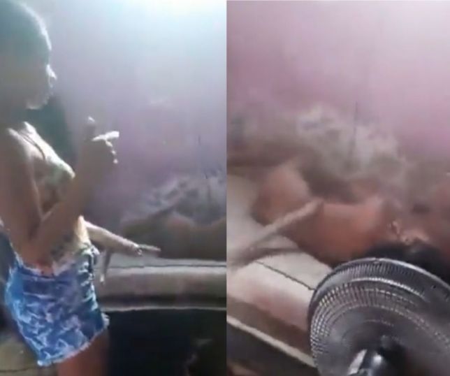 Mulher flagra marido com amante na própria cama e agride os dois a pauladas; veja vídeo