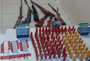 Criminosos invadem depósito de empresa e levam cerca de 20 armas Criminosos invadem depósito de empresa e levam cerca de 20 armas