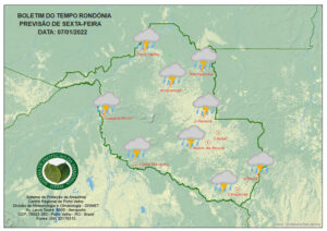Chove em todas as regiões de Rondônia nesta sexta-feira